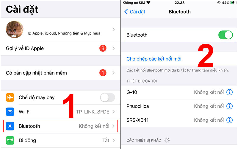 Kiểm tra kết nối Bluetooth